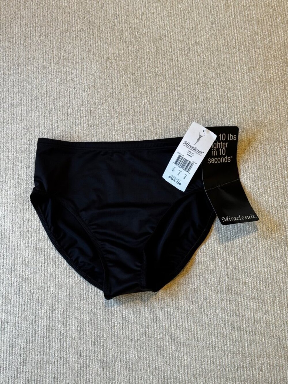 NWT Miracle Suit Bikini Bottoms Swim Bathing Suit Womens Size US 10 Black NEW